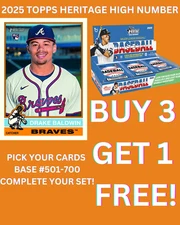 2025 Topps Heritage HIGH NUMBER Baseball BASE SINGLES #501-700 You Pick!