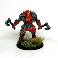 Painted Male Barbarian Miniature   32mm Resin   D D / Pathfinder / TTRPG