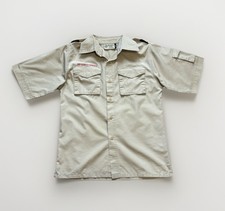 Boy Scouts BSA Youth Large Khaki Tan Cargo Pocket Uniform Shirt Cotton/Poly