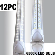 12/48PC 8FT LED Shop Light T8 144W Linkable Ceiling Tube Fixture Daylight 6500K