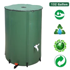 132 Gallon Folding Rain Barrel Water Collector High Quality 500D PVC Mesh Cloth