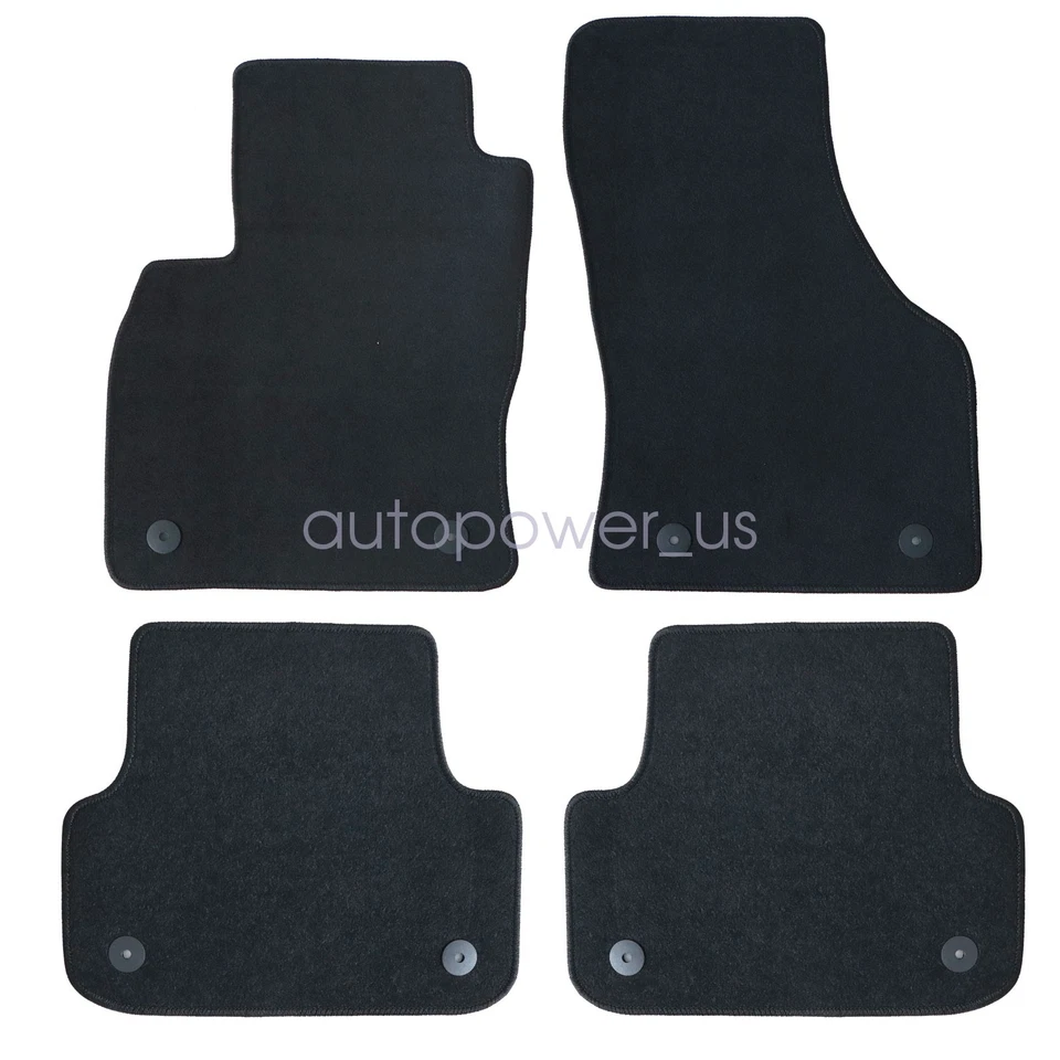 For 2015-2024 Audi A3 S3 Front-Rear Replacement Floor Mats Carpet Velour Black - Image 4 of 4