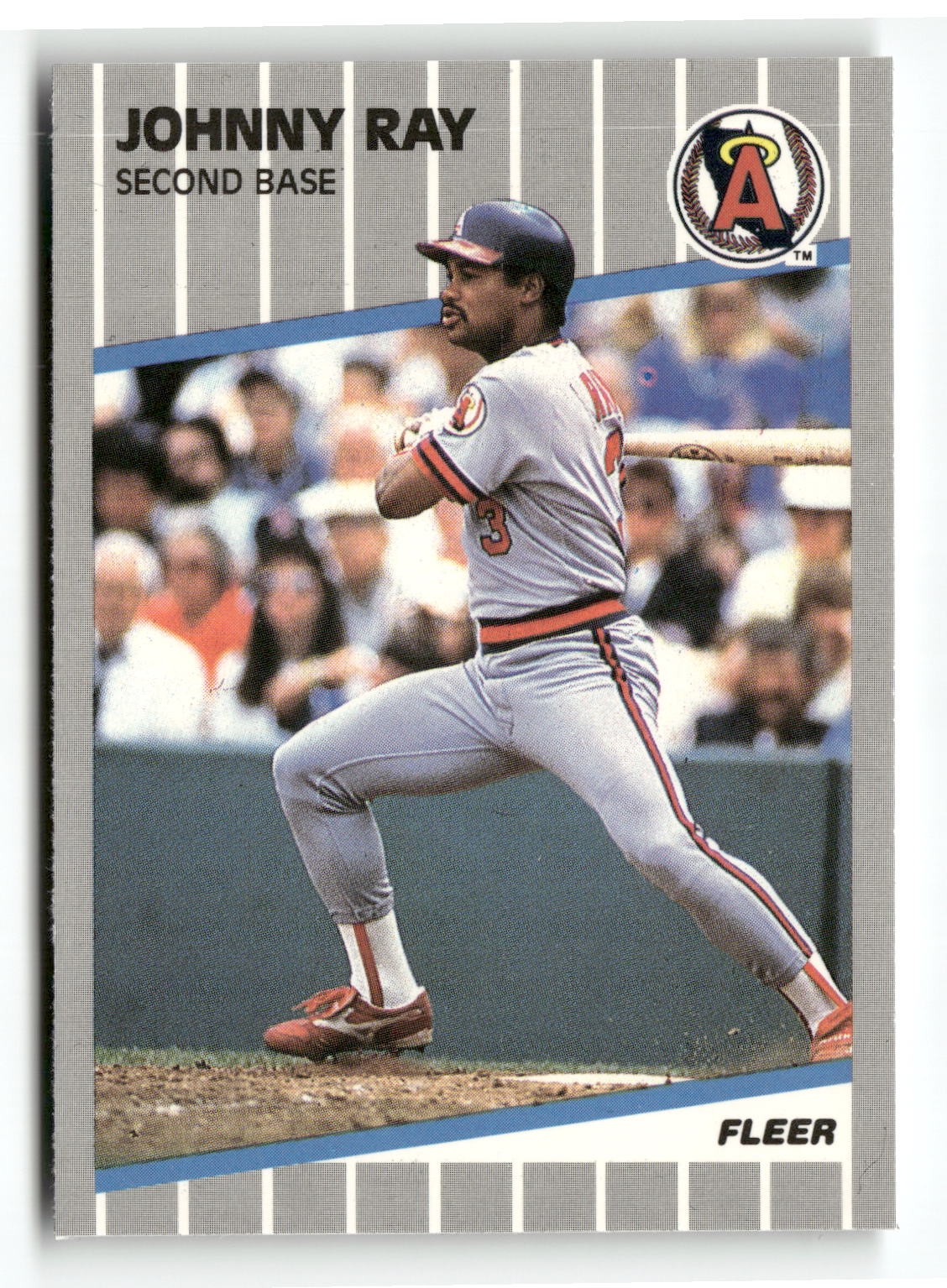 1989 Fleer GLOSSY - RARE #487 Johnny Ray California Angels