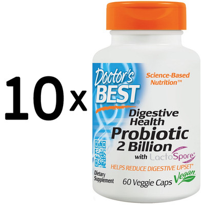 10 x Doctors Best Digestive Health Probiotic 2 Billion with (349,98 EUR/kg)