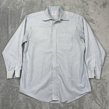 Brooks Brothers Madison Dress Shirt Men 16-33 Blue Yellow Non Iron Cotton Check