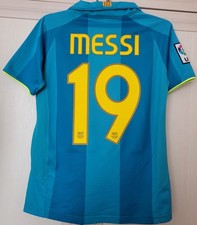 Camiseta Nike Fútbol Visitante Barcelona 2007 - 2008 #19 Messi Talla L Niño