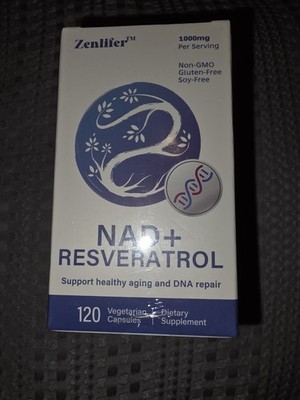 NAD+ & Resveratrol Supplement, 1000mg, 120 Veggie Capsules -