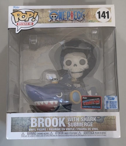 Funko Pop! One Piece Brook with Shark #141 NYCC 2025 LE Exclusive Con Sticker