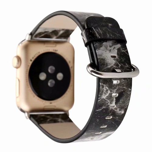 Marble Texture Leather Band Strap for Apple Watch 9 8 7 6 5 4 SE 40/44/41/45mm - Picture 9 of 30
