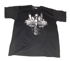 T-Shirt Mens Womens All Cotton - Bario Phoenix - New Black Size Large