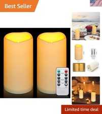 Battery-Operated Flameless LED Candles - Waterproof, Remote-Controlled, 3" x 6"