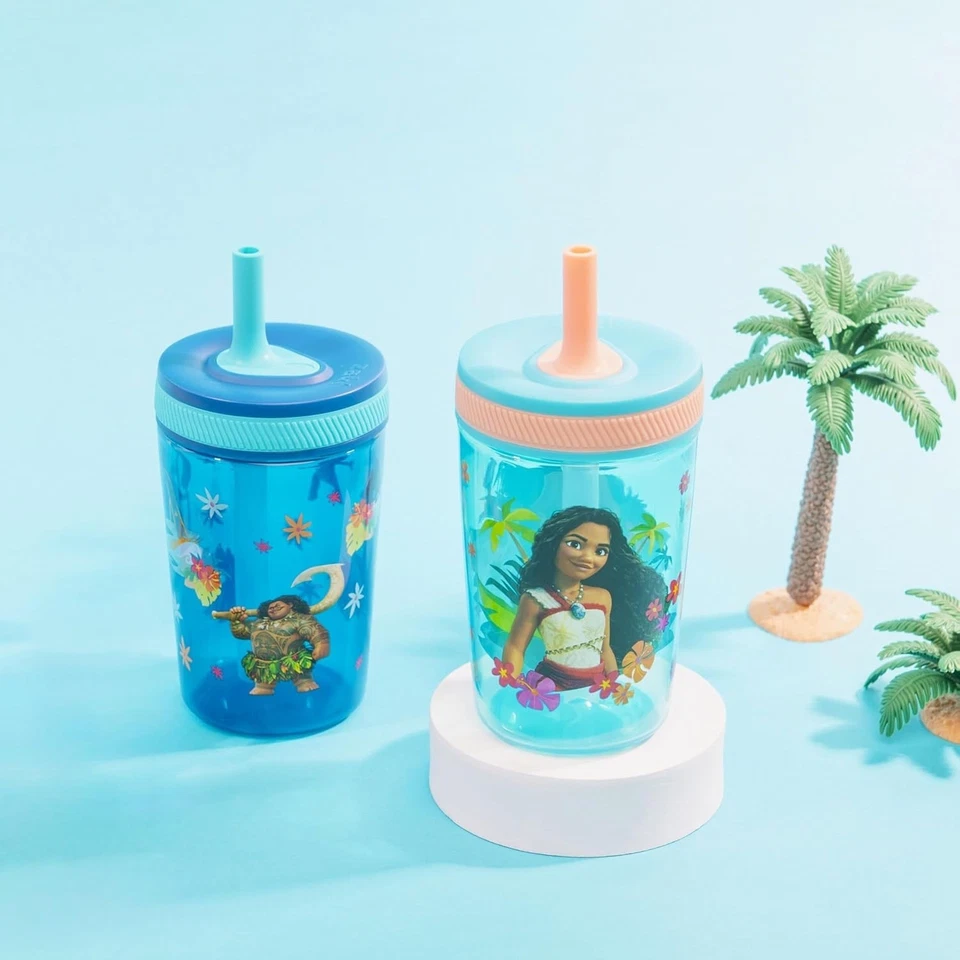 Zak Designs Disney Moana 2 xícaras infantis Kelso para viagem ou em casa, pacote com 2 15 oz - Imagem 2 de 4