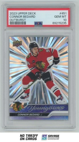 2023-24 Upper Deck Young Guns Outburst Connor Bedard PSA 10 #451 Chicago