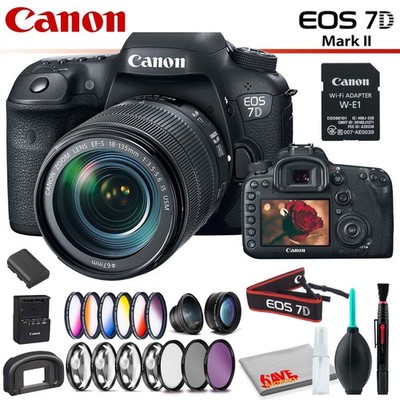 Canon EOS 7D Mark II DSLR Camera with 18-135mm Lens & W-E1 Wi-Fi Adapter With