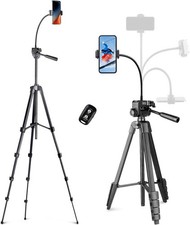 82" Tripod for iPhone with Flexible Gooseneck, Wireless Remote and Phone Holder
