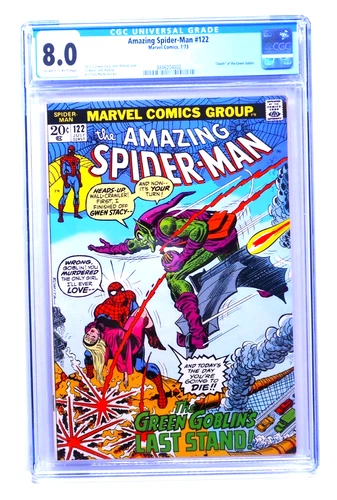 Amazing Spider-Man #122 CGC 8.0 OW/W Death of Green Goblin Marvel 1973
