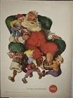 1960 Coca Cola Original Vintage Advertisement Santa Christmas Coke Soda Print Ad