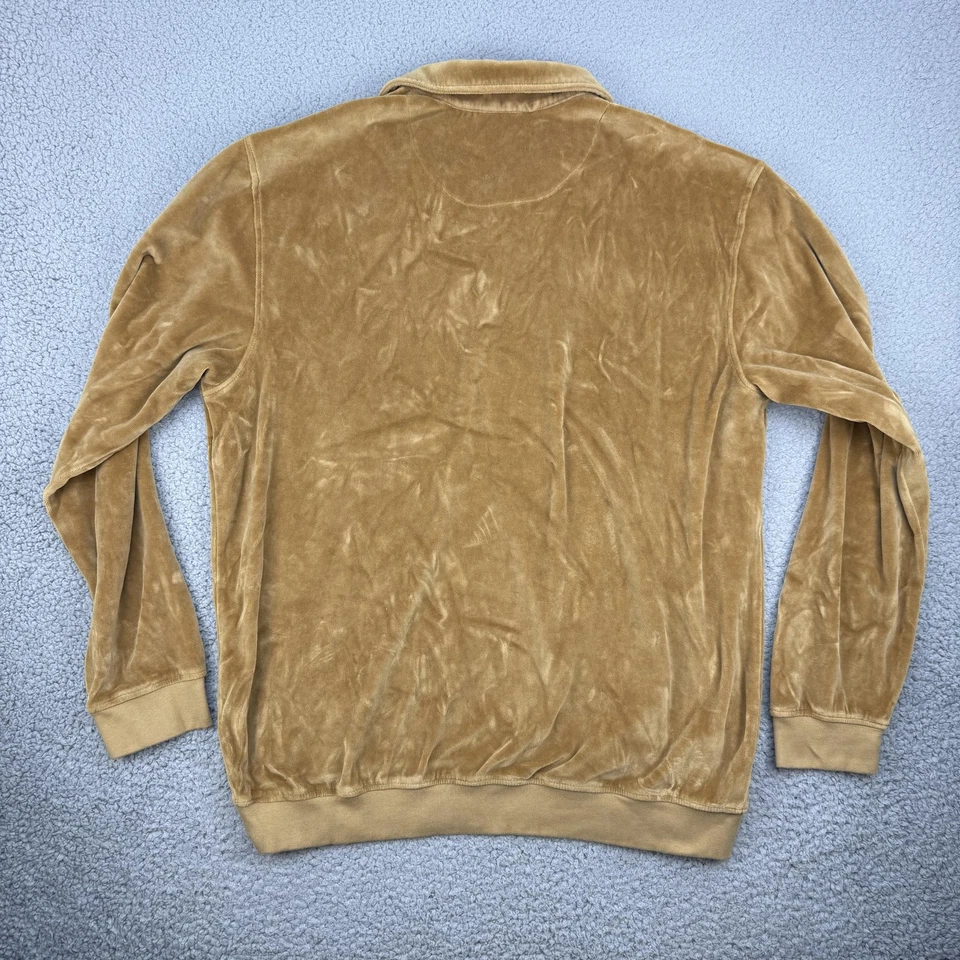 Camisa Irvine Park Para Hombres Grande Marrón Terciopelo Manga Larga Polo Bolsillo Acanalado Puños Foto 2 de 4