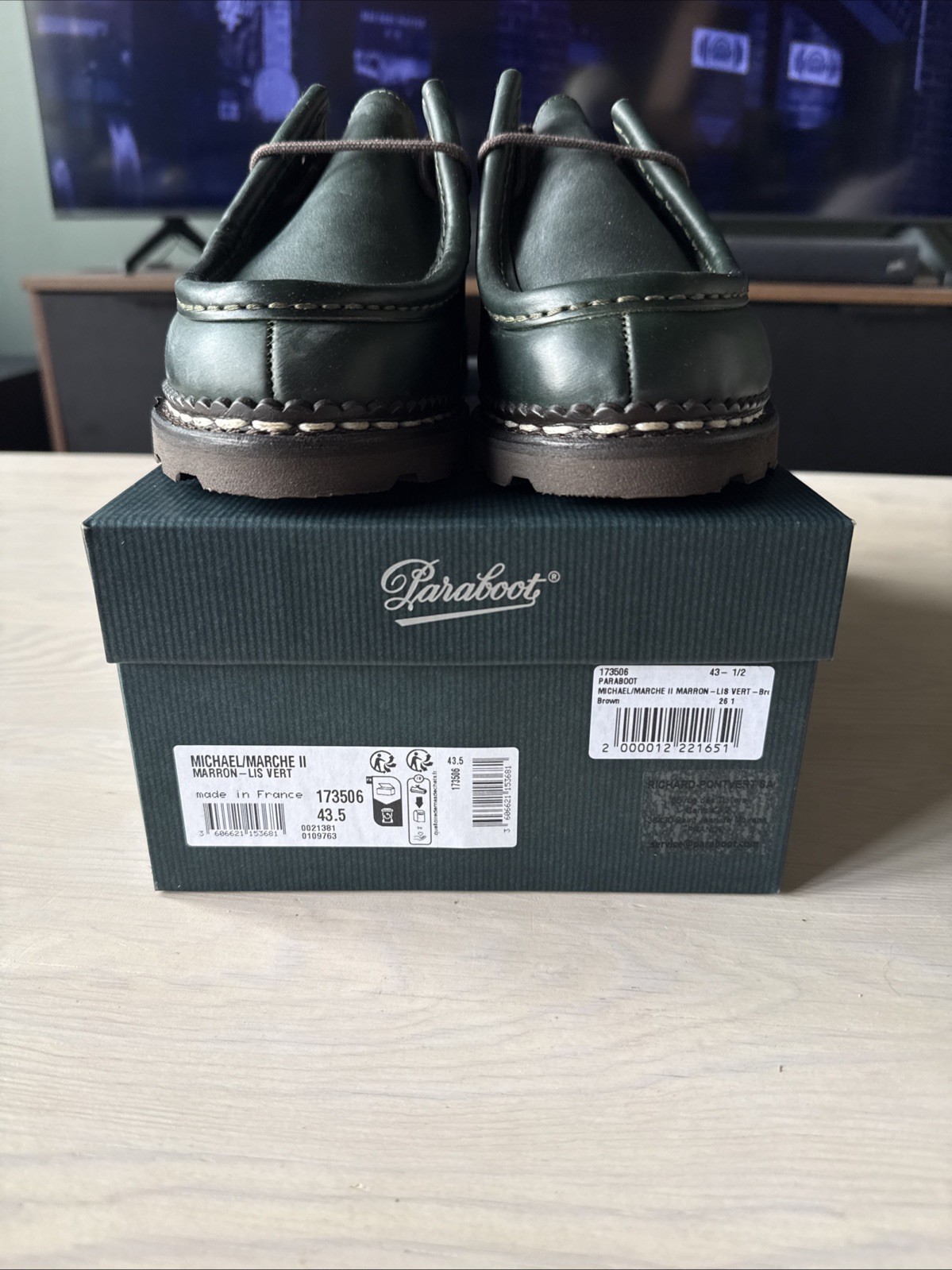 Paraboot Men’s Michael Marron - Lis Vert 43.5 / 10.5 image 10
