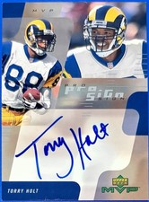2000 Upper Deck MVP Pro Sign #TH Torry Holt On-Card Autograph Auto Card Rams