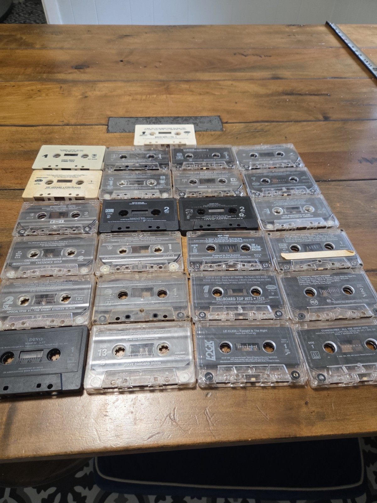 Lot of 22  Cassette Tapes 70s 80s 90s Rock Pop R&B Def Leppard Public Enemy