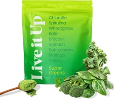 LIVE IT UP SUPER GREENS DIETARY SUPPLEMENT POWDER VEGAN, 8.5OZ - EXP 09/2027 