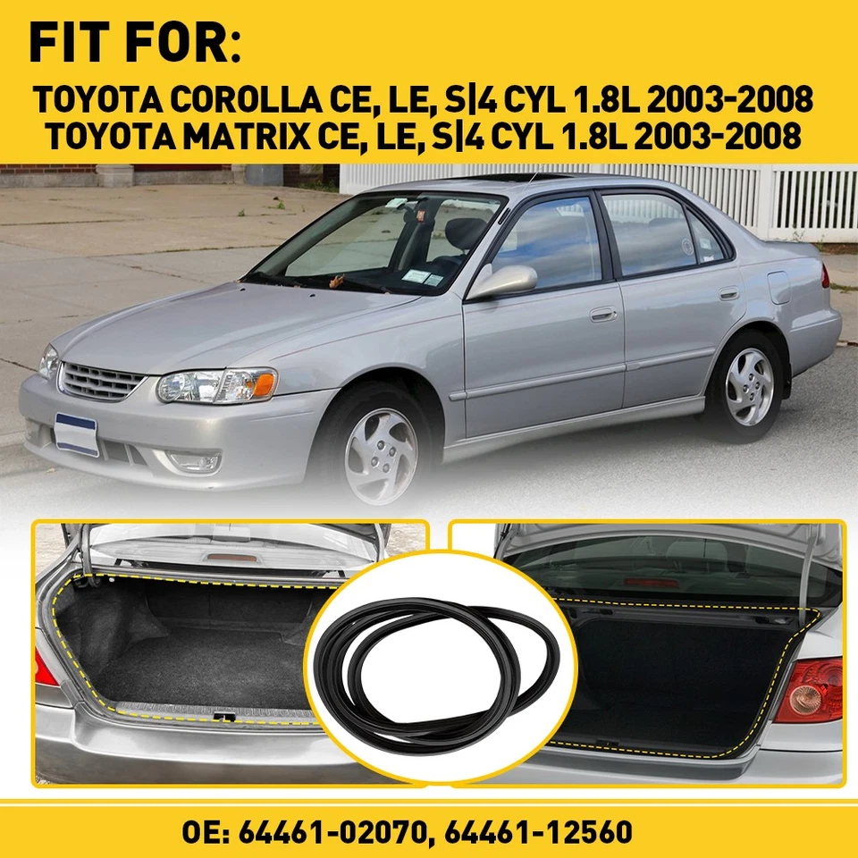 Tira de sello de junta de goma para maletero Toyota Corolla 2003-2008 D Foto 4 de 4