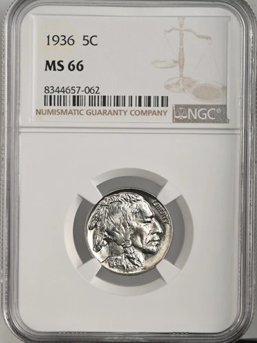 1936-P  5C BUFFALO NICKEL  "PHILADELPHIA MINT"   NGC MS66 #8344657-062