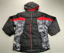Pacific Trail Youth Large 14/16 Full Zip Black/Red/Grey Puffy Jacket