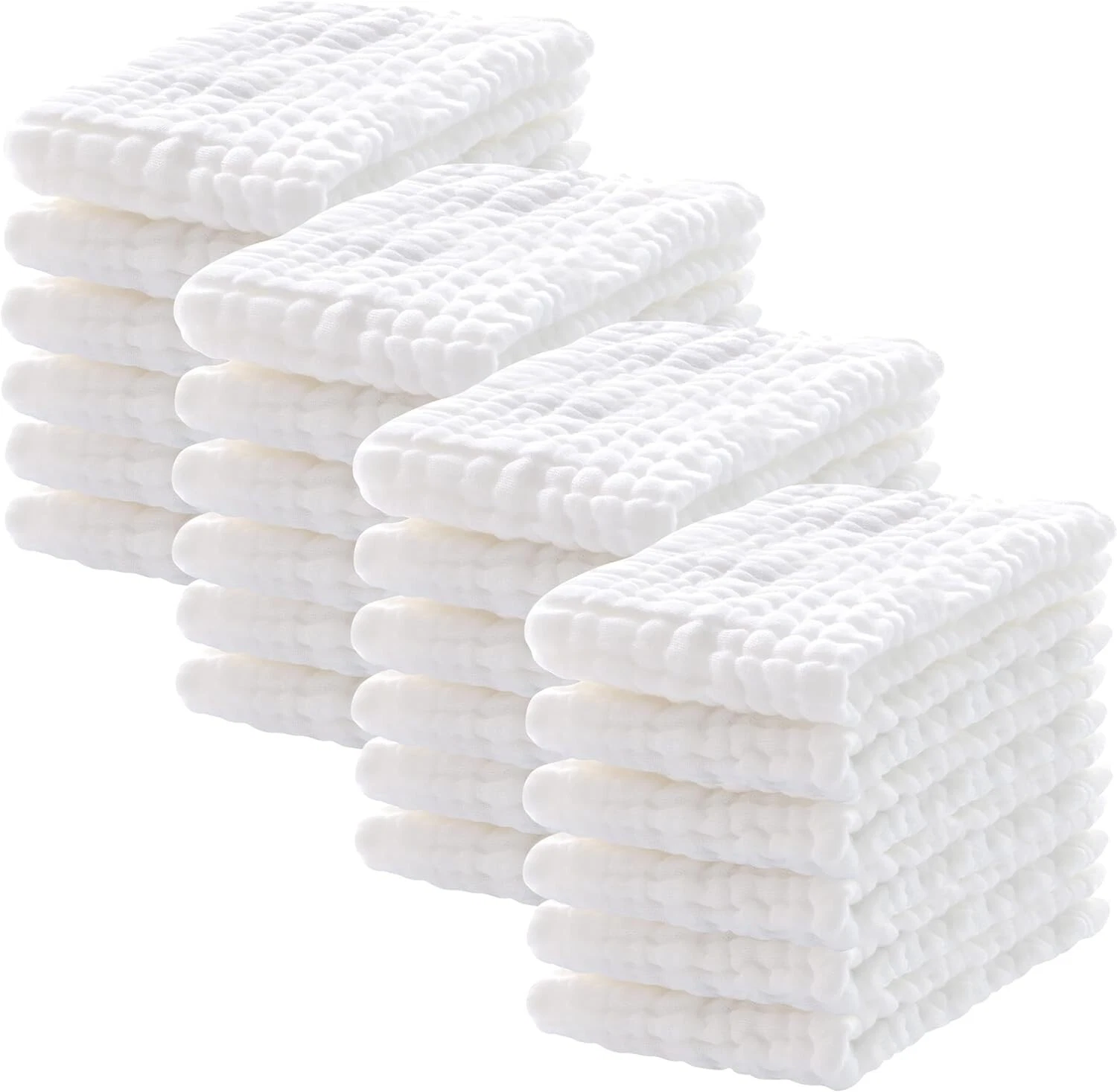 24 Pack Muslin Burp Cloths (100% cotton) 20"x10" by Lovely Care