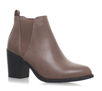 Feud London Rene Damen Stiefeletten UK 8 EU 41 taupe Blockabsatz zum Überziehen