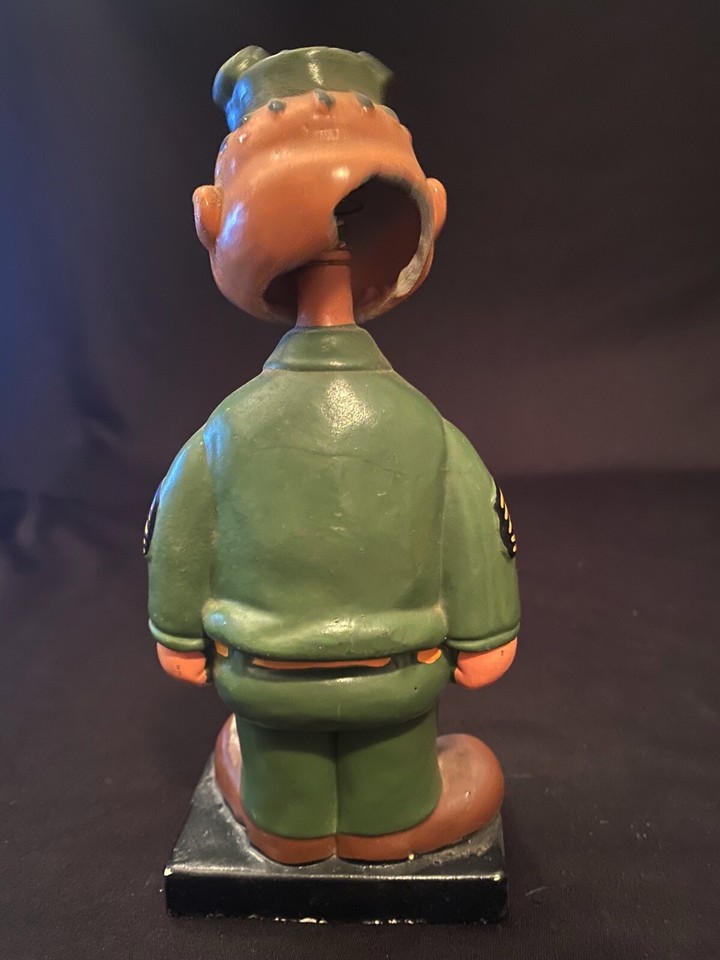 Vtg Beetle Bailey Sgt Snorkel Nodder Bobble Head Figure Military King
