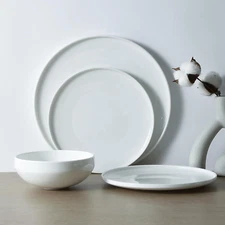 Quinn Bone China 12-Piece Dinnerware Set, White