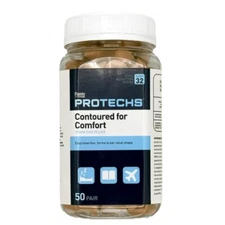 Flents Protechs Foam Ear Plugs, Contoured for Comfort, Ideal for Work, 50 Pair