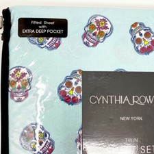 Cynthia Rowley Halloween Day of the Dead Twin Size sheet set - Skull Skeleton