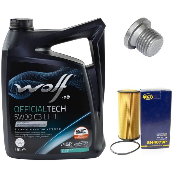 MotoröL Set 5W30 5 Liter + ÖLfilter + ÖLablassschraube FüR Audi A5 Q5 1.8 2.0-image