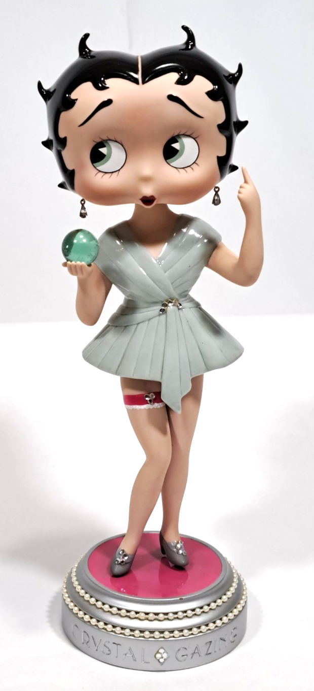Vintage 2002 Betty Boop Crystal Gazing Bobblehead Figurine Stand