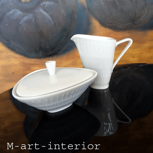 Hutschenreuther Zuckerdose und Kännchen, APART Design, MCM, Germany, 1950er - Bild 8 von 9