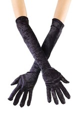 Gloves Ladies 19" Long Black Stretch Velour Glamour-Theater-Dressy Costume Glove