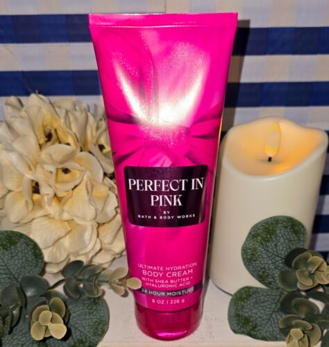 New Bath and Body Works Perfect In Pink Ultimate Hydration Body Cream 8 fl oz - Picture 2 of 3
