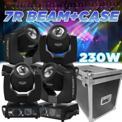 230W 7R Sharpy Beam Zoom Moving Head 17 Gobo16 Prisma DMX Bühnenlicht +Case Satz