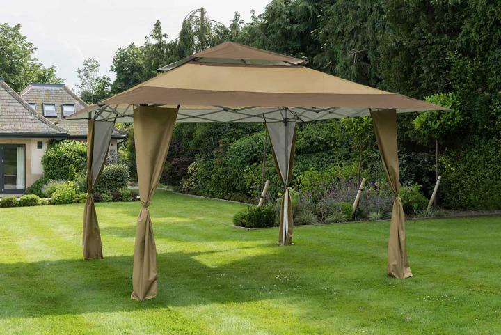 Norfolk Leisure 4M Square Pop Up Outdoor Gazebo Event Tent Brown