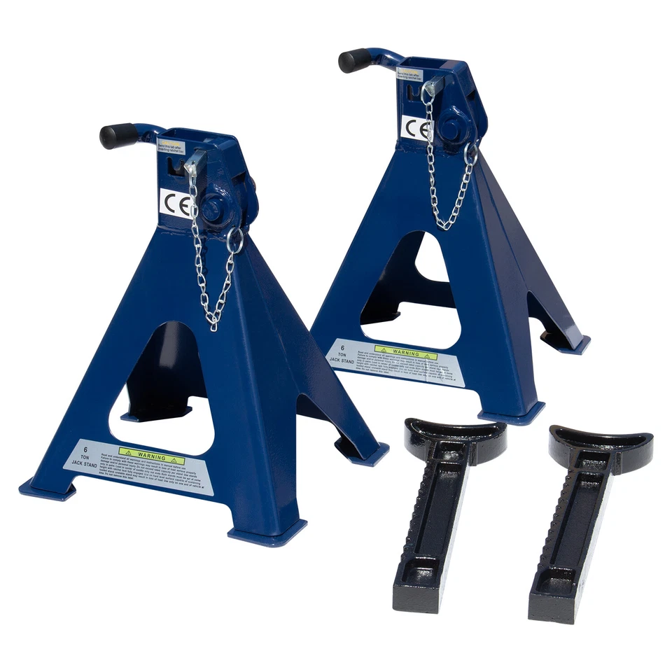 6 Ton (12,000 LBs) Capacity Double Locking Steel Jack Stands, 2 Pack, Blue - Image 4 of 4
