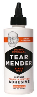 Bish's Tear Mender 6 Ounce TG-6H Fabric & Leather Mender - Pack of 2