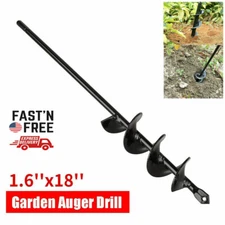 18" Planting Auger Spiral Hole Drill Bit Garden Soil Yard Earth Bulb Hole Digger