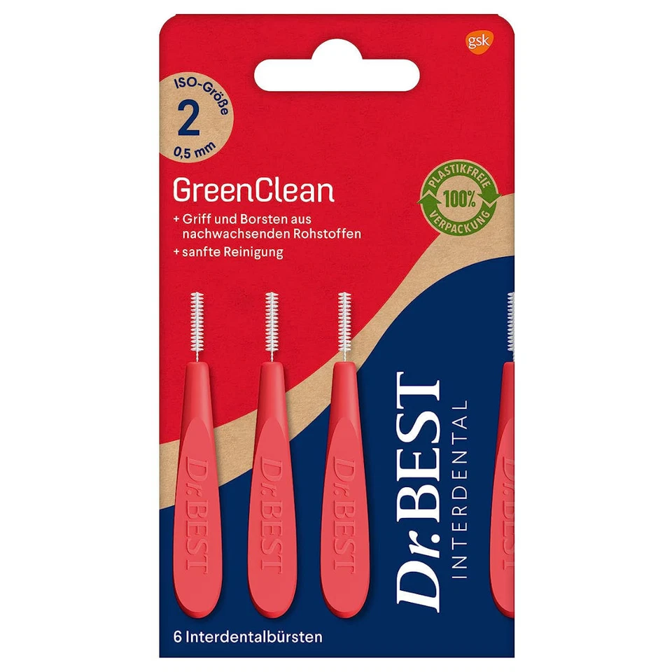 ZAHNPFLEGE-MUNDHYGIENE Dr.Best Interdental Green Clean gr.2 6pz
