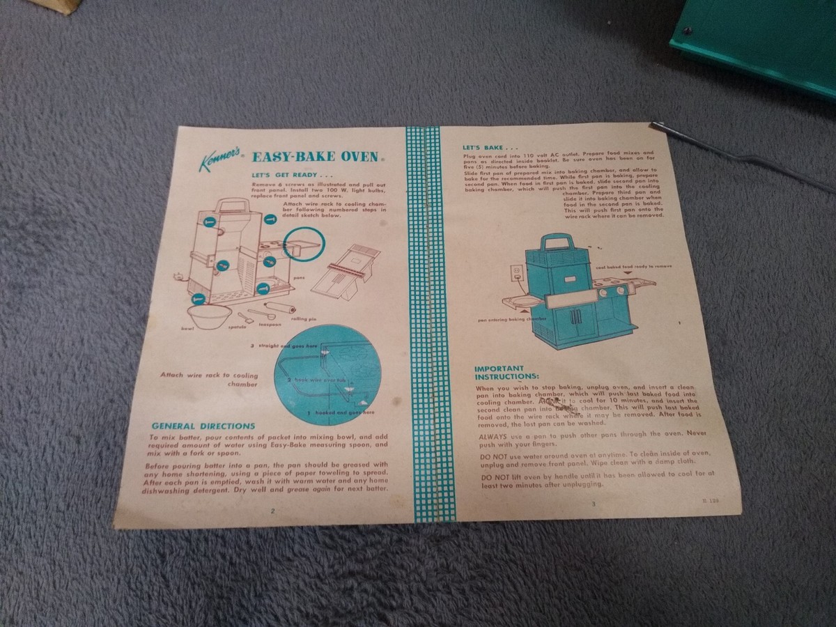 60s-70s Kenner Easy Bake Oven Original Box Plus Extras Light Does