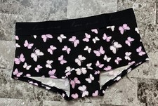 NWT VICTORIA'S SECRET PINK PURPLE BUTTERFLY THICK LOGO BAND BOYSHORT PANTIES