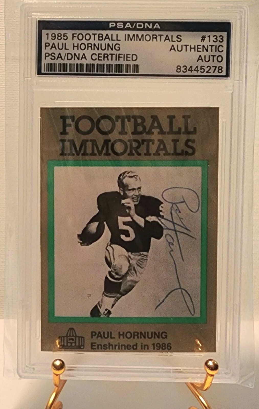 Paul Hornung Green Bay Packers 1985 Football Immortals PSA/DNA Certified Auto #133 
