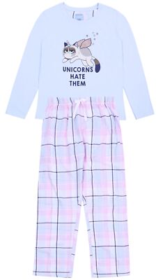 Blaues Pyjama-/Schlafanzug Katze-Einhorn GRUMPY CAT